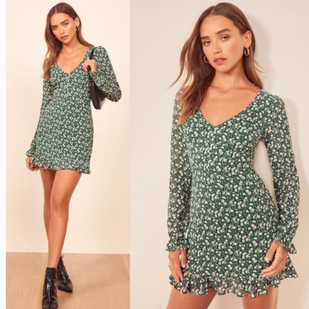 Reformation Elenor Long Sleeve Minidress in Vancouver